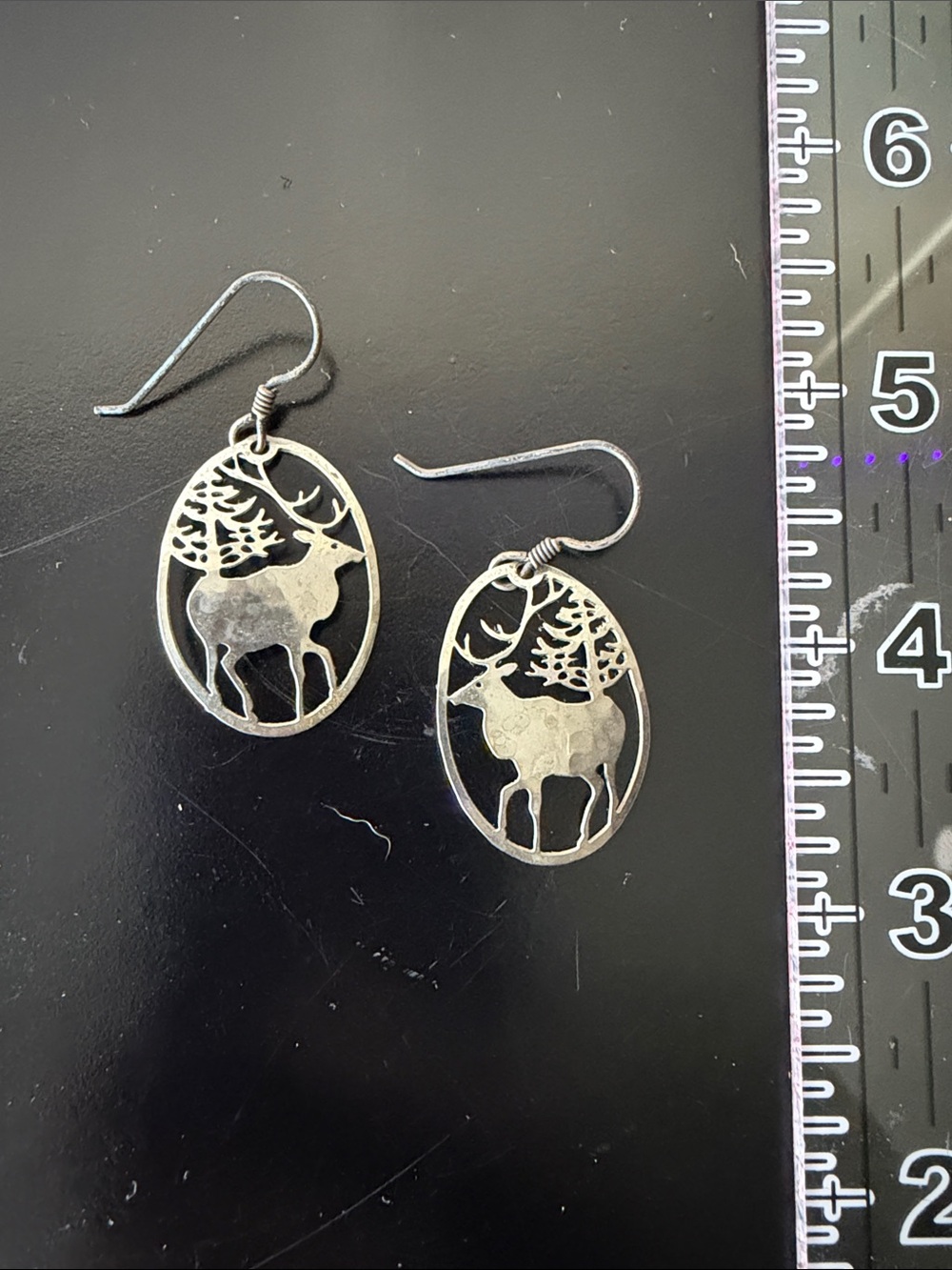 Wild Bryde Silver-tone Deer Silhouette  cutout Drop Earrings